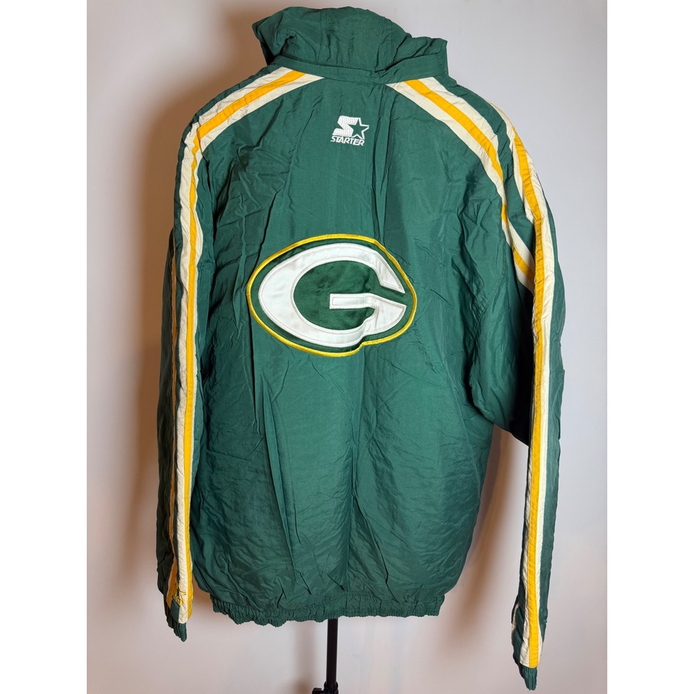 Vintage Starter Green Bay Packers Jacket Mens 2XL Green Puffer Parka NFL 90s